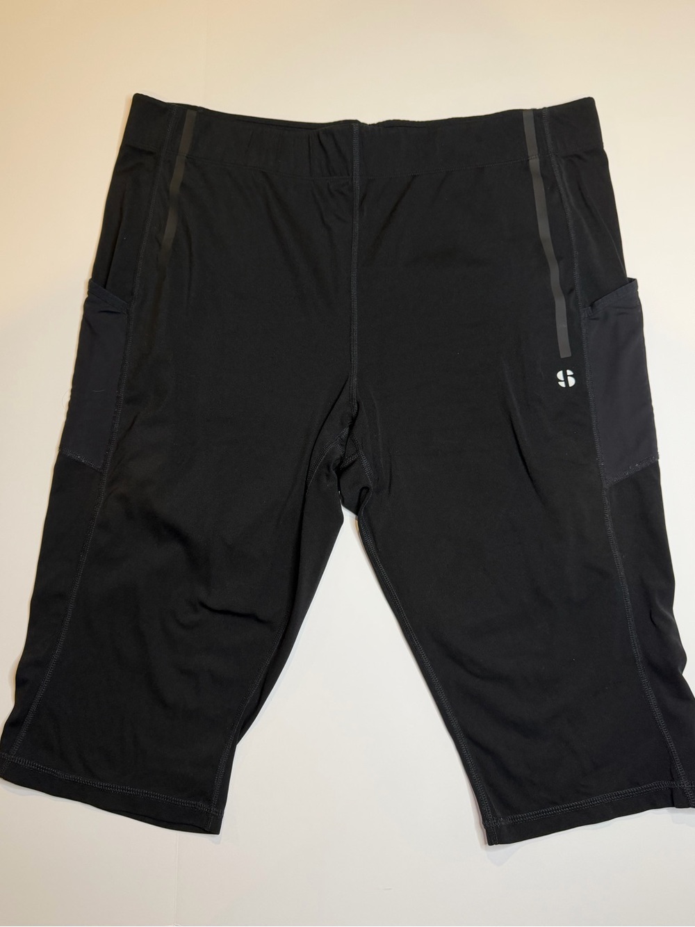 Sports Illustrated Black Capri Running Tights Workout Leggings Women's 2X Pocket